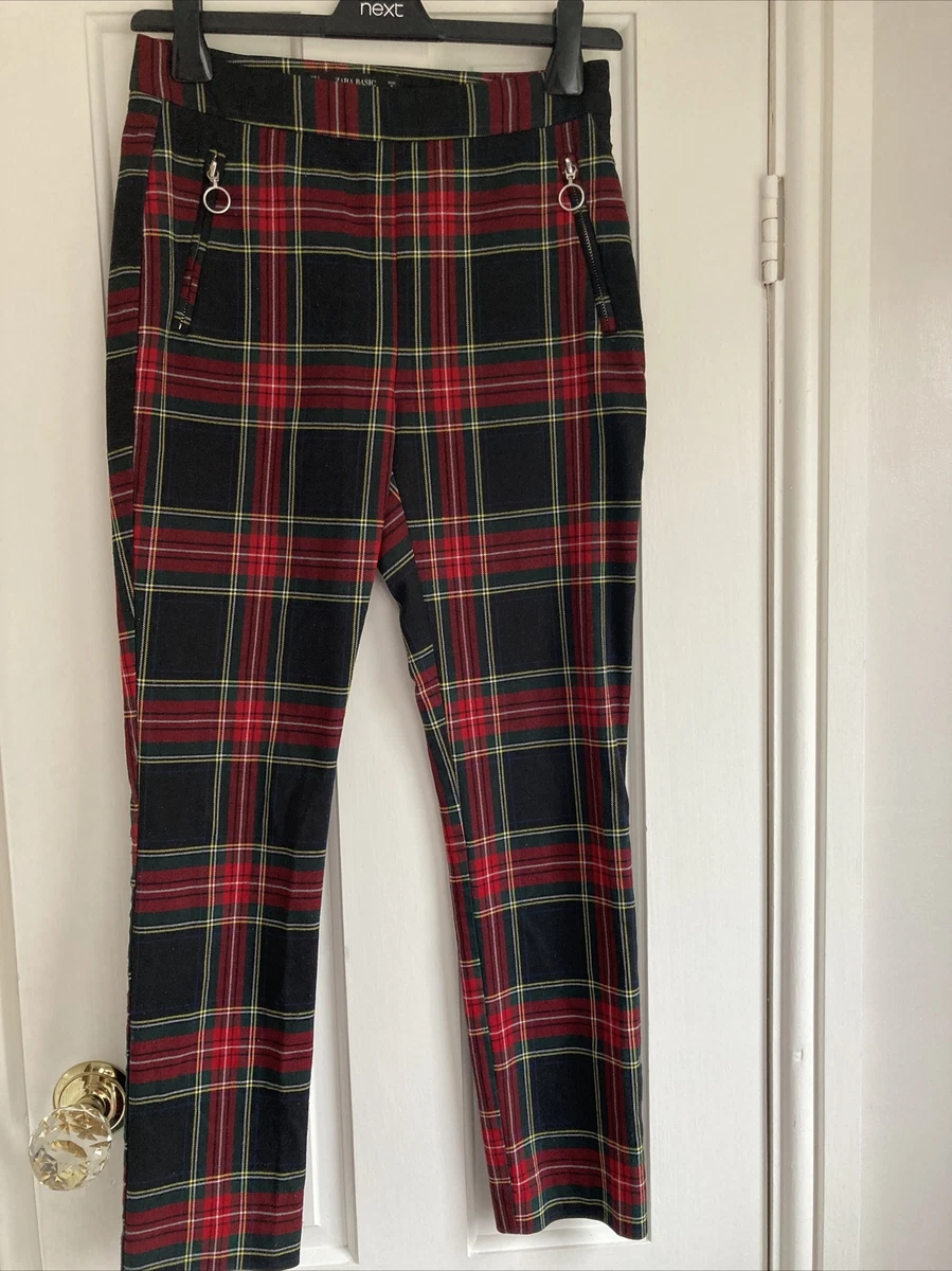 NWT Zara Chequered Print High Waist Trousers Pants Bloggers Fav XS & L |  eBay