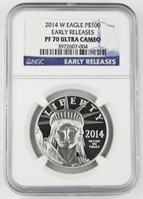 2014 W $100 1 Oz 9995 PLATINUM American EAGLE Proof Coin NGC PF70 UC ER KEY DATE 4349.99 per troy oz