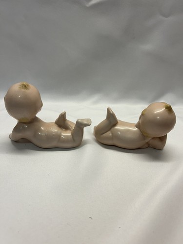 3 Vintage Porcelain Bisque Kewpie Adorable Baby Figurines Lying Down Lefton - Picture 3 of 9