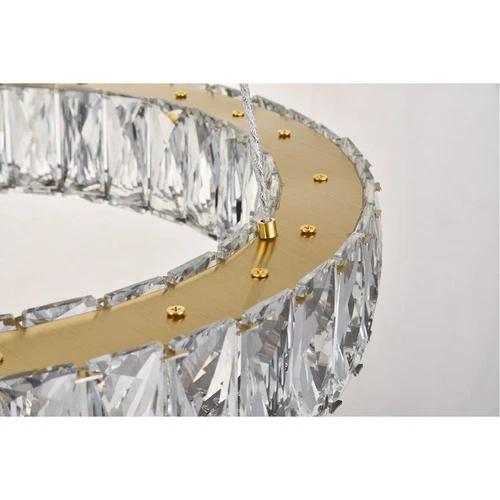 Light Fixture Crystal Chandelier LED Halo Ring Living Dining Room Kitchen Island - Picture 5 of 7
