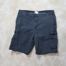 Chaps Cargo Shorts Men's 38 Flat Front Pockets Black