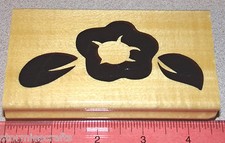 Flower Blossom Rubber Stamp with leaves by Anita's Large Size 4-1/2 x 2-1/2
