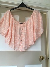 Shrug Cape Blouse 20 Summer Holiday Beach Pretty Bardot Cropped Easy Wear ❤️❤️