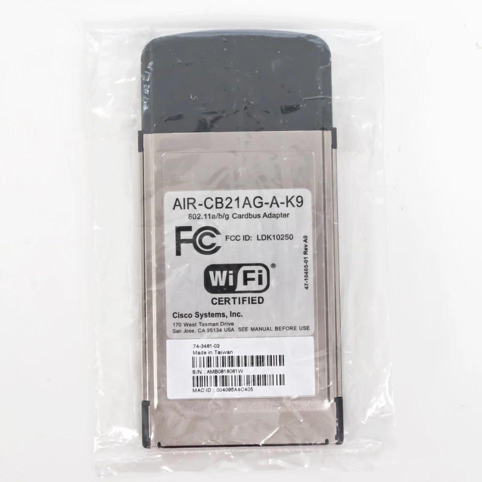 Cisco (AIR-CB21AG-A-K9) 802.11a/b/g Wireless PCMCIA Cardbus Adapter Laptop Card - Image 2 of 2