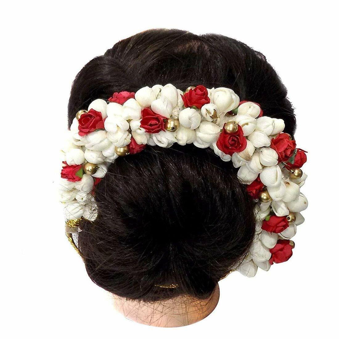 Künstlicher Gajra-Haarschmuck – Pack Mit 4 Stück In Weiß