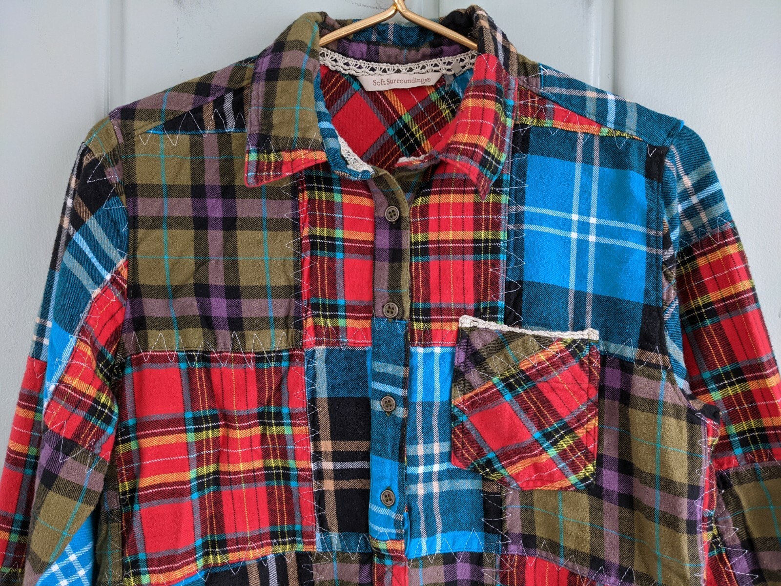 Soft Surroundings Highlands Patchwork Gown Womens… - image 4