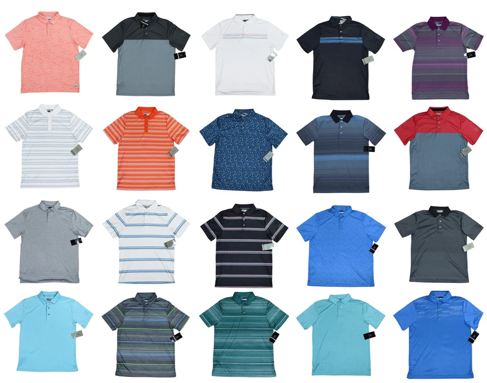 PGA 巡回赛高尔夫短袖运动男式 Polo 衫全新带标签 - 选择款式/尺寸