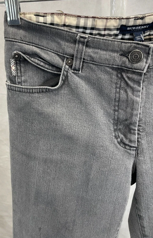 Женские серые прямые джинсовые брюки Burberry размер 8 - Изображение 3 из 4