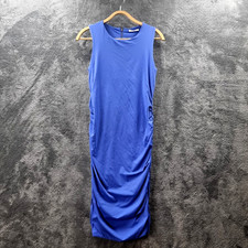 TARGET Womens Dress Size S Blue Stretch Knit Sleeveless Ruched Skirt Bodycon