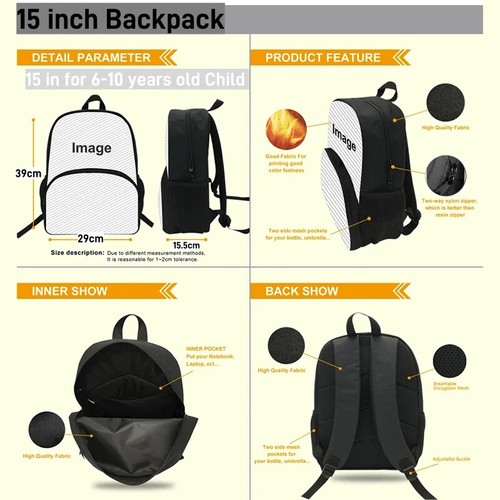 3Pcs Set Attack On Titan School Backpack Lunch Bags Pencil Case School Bags - Picture 5 of 40