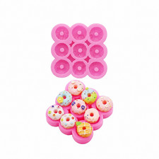 Mini Donut Silicone Mold 9 Cavity Resin Charms Jewelry Dollhouse Craft Mould