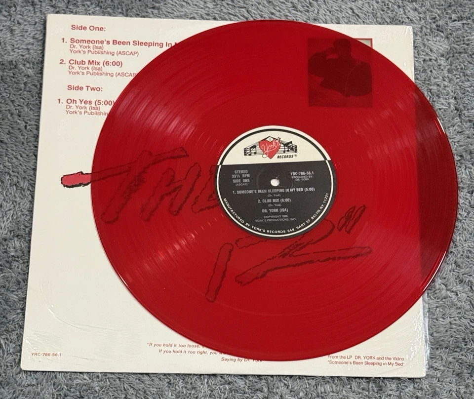 Dr. York The 12" Someone's Been Sleeping in my Bed Club Mix Red Vinyl Record - Image 3 of 4