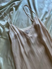 Ginia Pink Rose 100 Silk Long Slip Bride Coquette Small