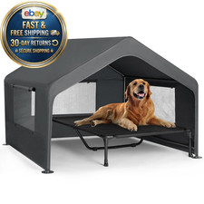 Extra 49.0"L x 49.0"W x 39.0"Th, Gray Dog Tent with Elevated Bed