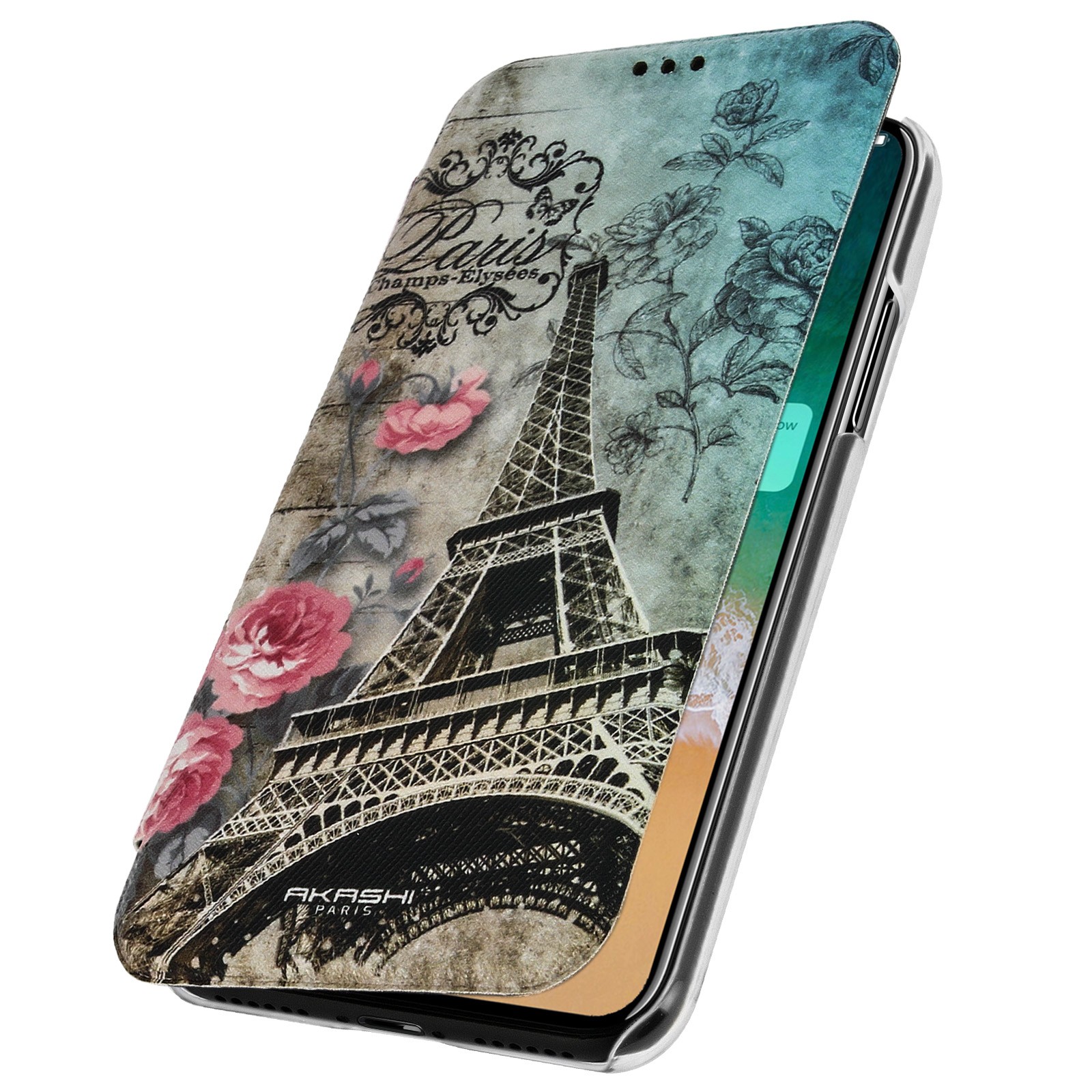 Coque de protection Akashi motif Paris pour iPhone X finition premium