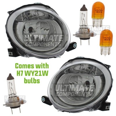 Fits Fiat 500 Hatchback 2008-2015 Low Dipped Beam Headlights Lamps & Bulbs Pair