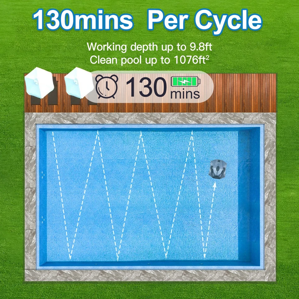 Automatic Robotic Pool Cleaner Cordless Robotic Pool Vacuum For In Ground XVNU - Image 3 of 4