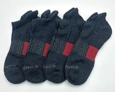 4 pairs Men's honeycomb Marl Ankle Socks Athletic Size Large Dark grey BOMBAS
