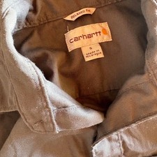 Vintage Carhartt Long Sleeve Button-Down Shirt, Relaxed Fit, Gray   Size S