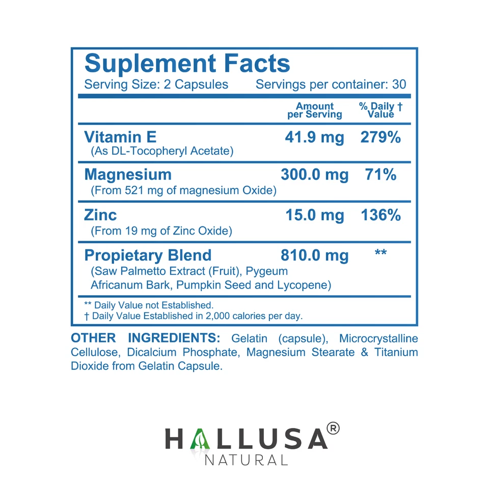 HALLPROST ULTRA Prostate Health Supplement for Men - Inflamed prostate - 60 Caps - Image 3 of 4
