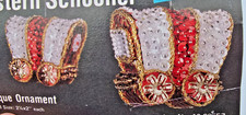 LeeWards SANTA'S WESTERN SCHOONER Vintage Sequin Bead Christmas Ornament Kit
