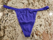 True Vintage Victoria's Secret Signature Waistband V String Cotton Purple Small