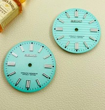 28.5mm Watch Dial Green Luminous For Seiko NH35 NH36 Movement Log Dials Part