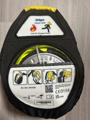 NEUE Dräger Parat 5520 Brandfluchthaube Atemschutz Feuerwehr Gasmaske TOP!