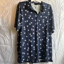 Men's Hurley Printed Polo Shirt Large Blue