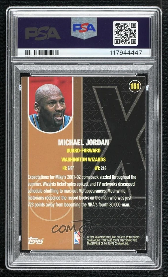 2001-02 Topps Xpectations Michael Jordan #151 PSA 9 MINT HOF - Image 2 of 2