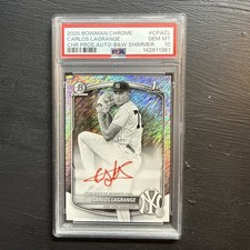 2025 Bowman Chrome Carlos LaGrange Black & White Shimmer Red Ink Auto PSA 10
