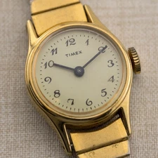 Vintage Timex Two-Hand Wind-up Women's Watch Sz. 5 3/4" Doesn't Keeps Time