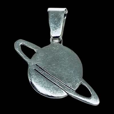925 Sterling Silver Saturn Planet Space Pendant Saturno Handmade In Taxco Mexico