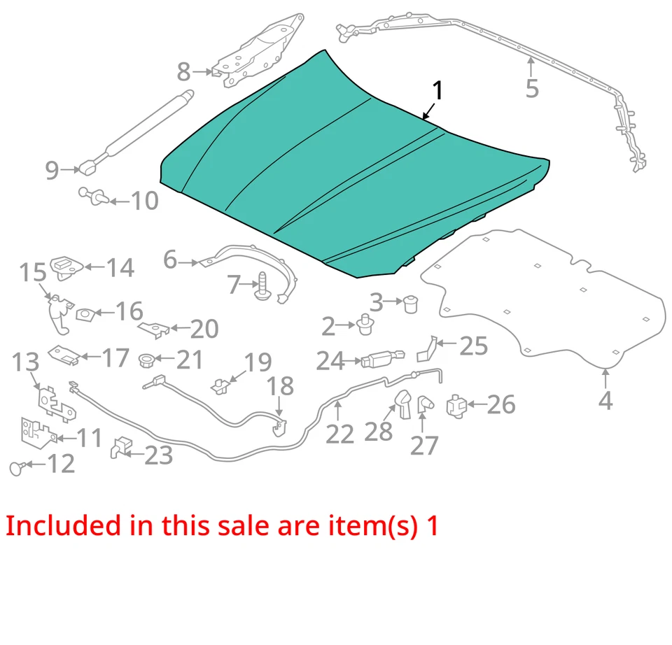 2017-2020 Jaguar XE Hood Grey LKH Factory OEM Replacement Part Foto 3 de 4