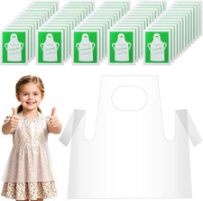 Disposable Aprons for Kids Painting - 60PCS Clear Plastic Smocks Kids Art Dispos