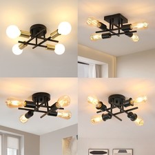 Sputnik Ceiling Light Industrial 4-Light Living Room Kitchen Office Hallway Lamp