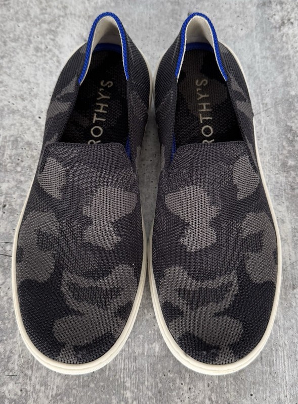 Rothy's The Kids Sneaker Gray Camo Recycled Slip On US Kids Size 5.5
