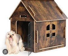 CUTE INDOOR DOG HOUSE ALL PIECES LAY FLAT AND FIT LIKE A PUZZLE EASY ASSEMBLY