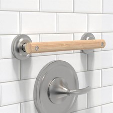 Natural Bamboo Grab Bar for Bathroom  Toilet, ADA Compliant Balance Assist H...