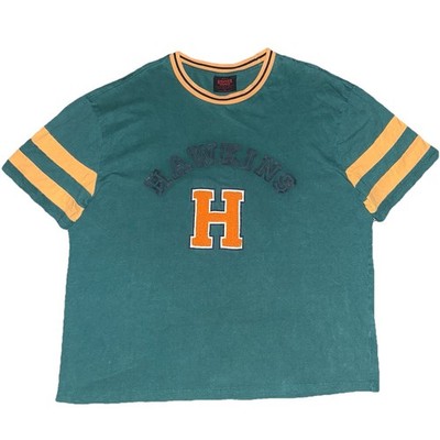 Stranger Things Hawkins High School Green Retro T Shirt Men s Size XL Cotton