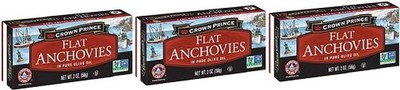 Crown Prince Flat Anchovies in Pure Olive Oil 3 Pack