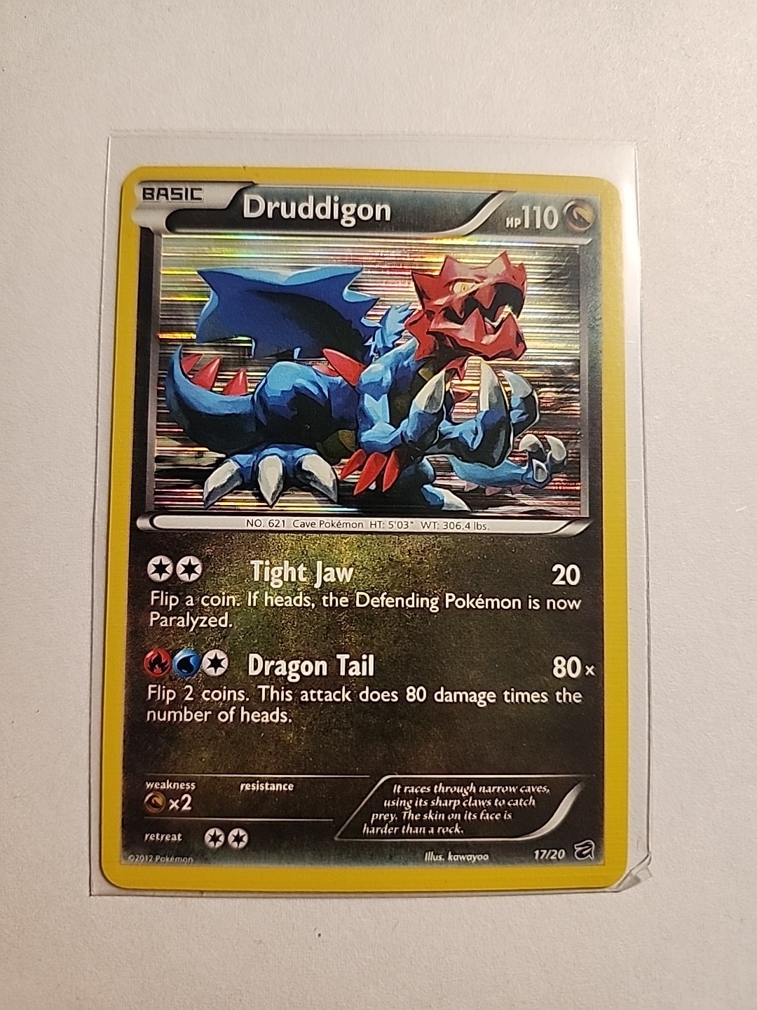 Druddigon Pokemon TCG Card 2012 Dragon Vault -  17/20 Holo