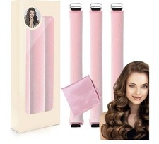 Heatless Hair Curler Set 4Pcs Velvet Foam Hair Rollers and Satin Hair Scarf T6 