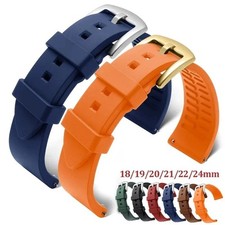 18mm 20mm 22mm Soft Silicone Watch Band Divers Replacement Strap Quick Release