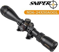 Sniper 6-24x50 AO Hunting Rifle Scope - Red/Green/Blue Illuminated Reticle