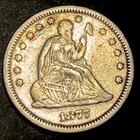 1877 S Seated Liberty Silver Quarter 25c High Grade AU Toned