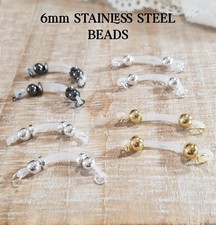 Metal Beads -Fake Barbell - non piercing nipple jewelry nipple rings - b-076