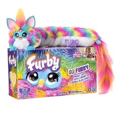 FURBY DJ Interactive Toy, Super Snuggly Rainbow Electronic Plush with Music, ...