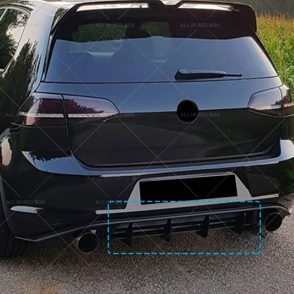 4 Fins Rear Bumper Diffuser Lip Spoiler Suitable For Volkswagen VW Golf ...
