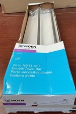NEW SEALED MOEN DN0722CH Iso 24" Wall-Mounted Double Rod Towel Bar Chrome B57